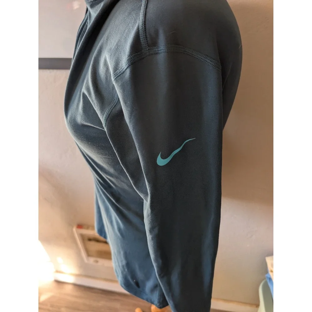 Womens Teal‎ Nike Dri Fit Running long sleeve half zip size M